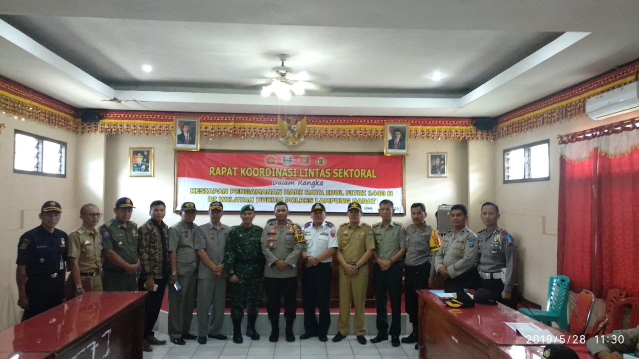 Rapat Koordinasi Lintas Sektoral dalam Rangka Kesiapan Pengamanan Hari Raya Idul Fitri 1440H dalam Wilayah Hukum Polres Lampung Barat