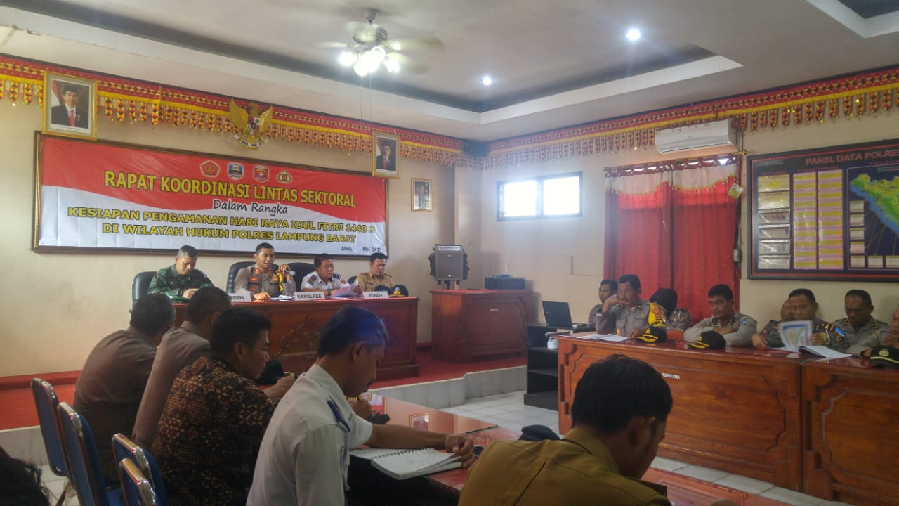 Rapat Koordinasi Lintas Sektoral dalam Rangka Kesiapan Pengamanan Hari Raya Idul Fitri 1440H dalam Wilayah Hukum Polres Lampung Barat